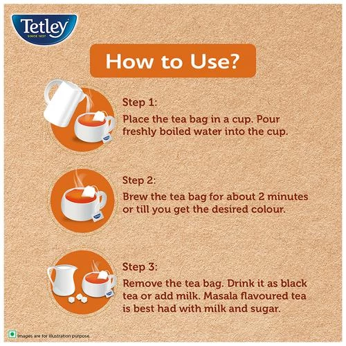 Tetley Masala Tea - Spiced & Flavourful Assam Blend,  100 g (50 Bags x 2 g each) -6.webp